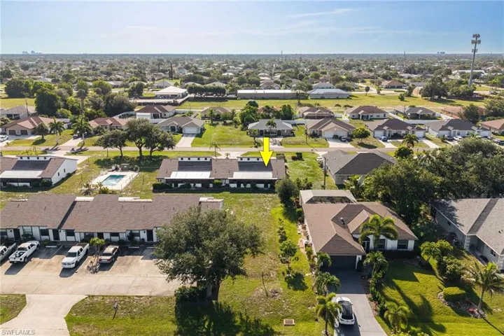 Aerial perspective showcasing the residential community