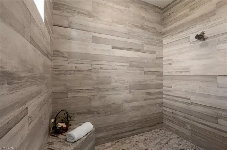 Expansive walk-in shower