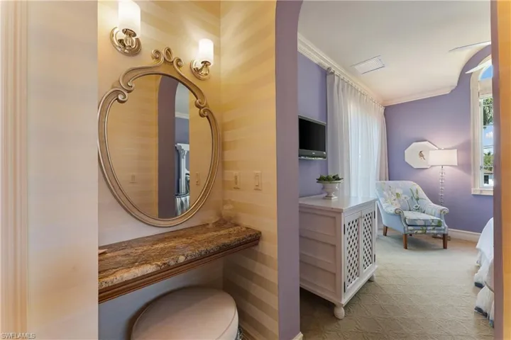 Bathroom with crown molding