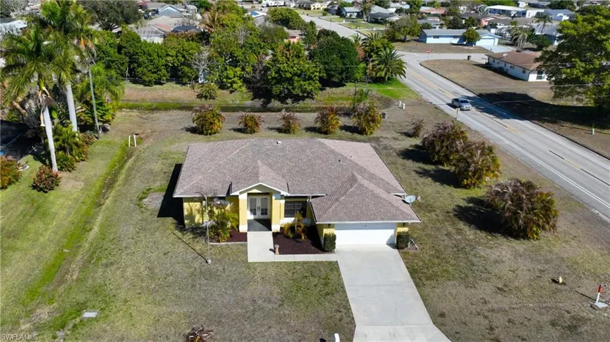 Aerial view of residential area