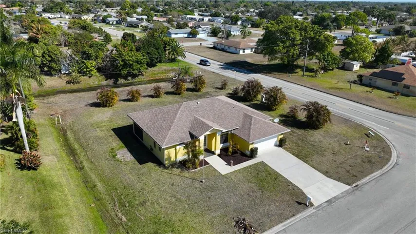 Aerial perspective of suburban area