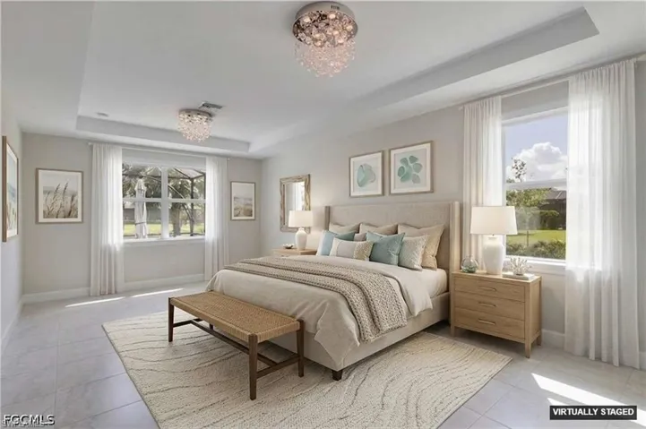 Virtual - tray Ceiling. Chandelier. Oversized!