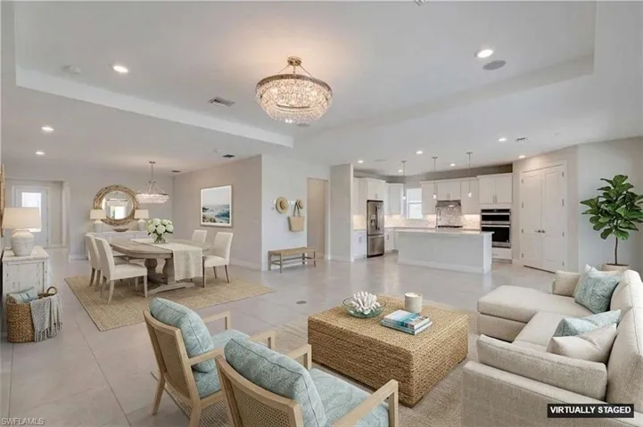 Virtual - Open Living with tile floors throughout