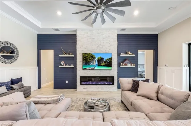 Feature wall in living area