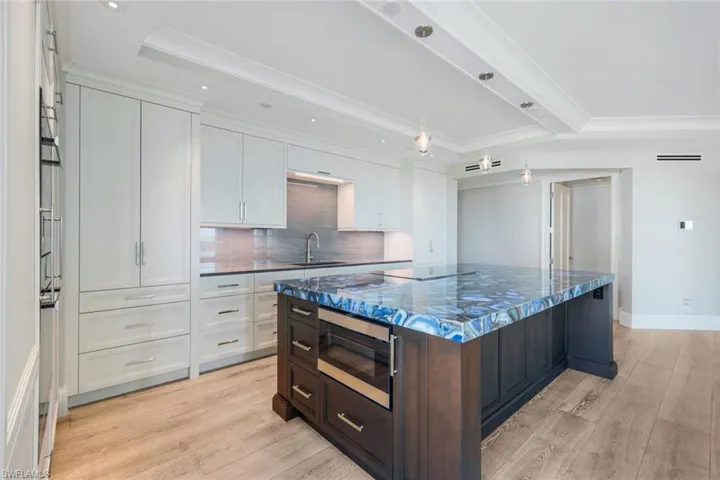 Huge Island - Antolini Blue Agate top is under-lit