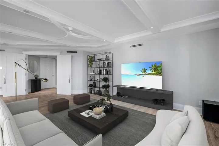Virtually staged living and entry