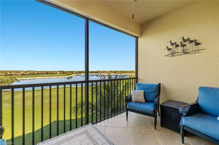 Balcony with a water view