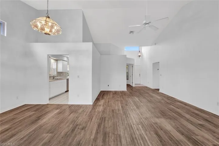 Living room and dining room are open to one another.