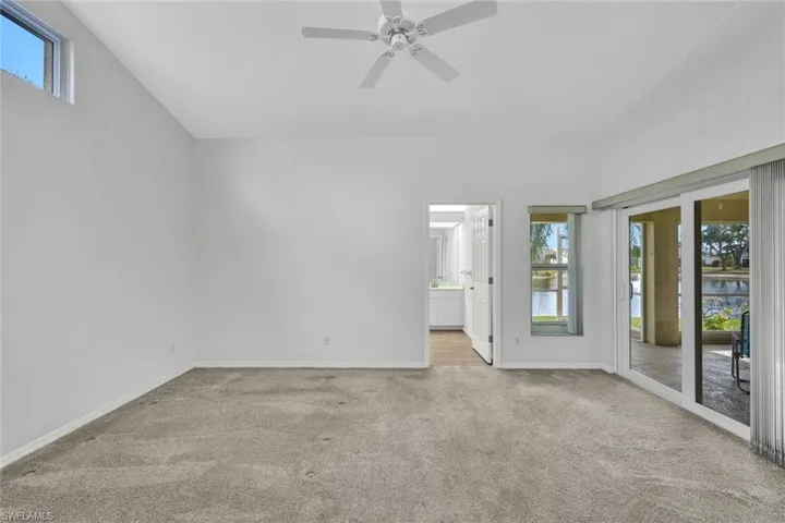 HUGE primary suite with volume ceilings.