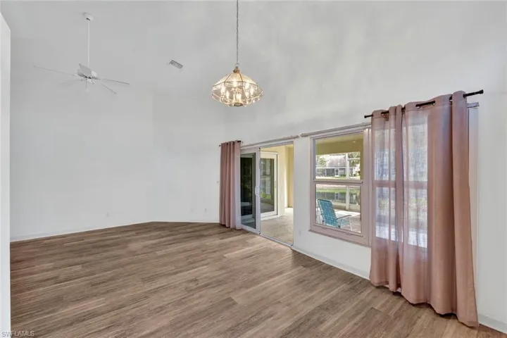 View of the dining area from the kitchen.