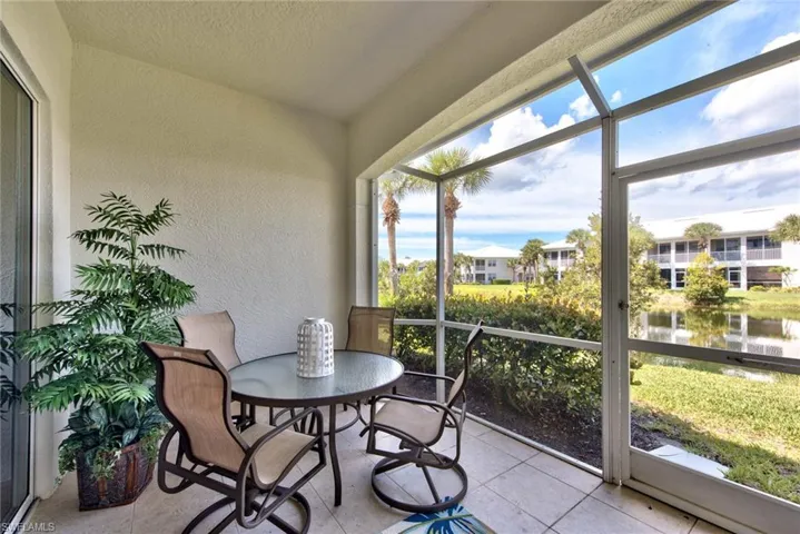Screened in lanai with lake view