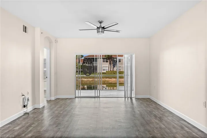 View of lake from living/dining area