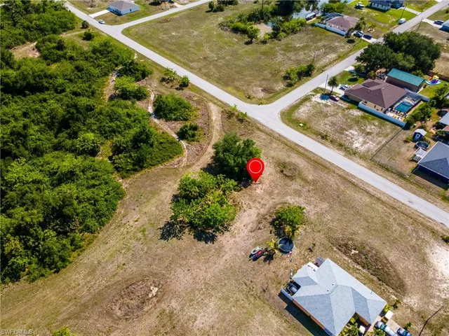 Aerial perspective of suburban area