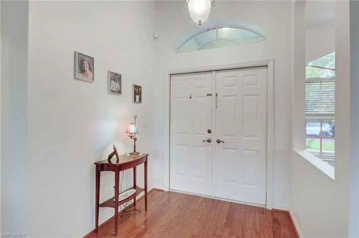 Foyer with hardwood / wood-style flooring