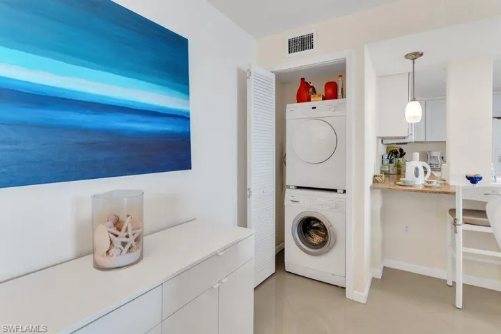 Stack-able washer and dryer.