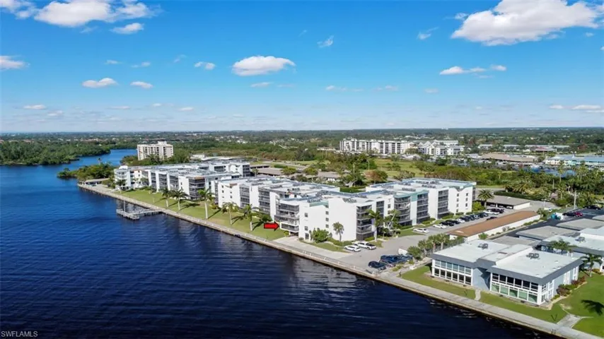 Aerial view of unit with river view.