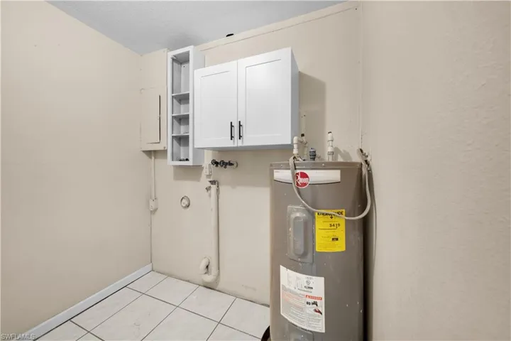Utilities featuring electric water heater