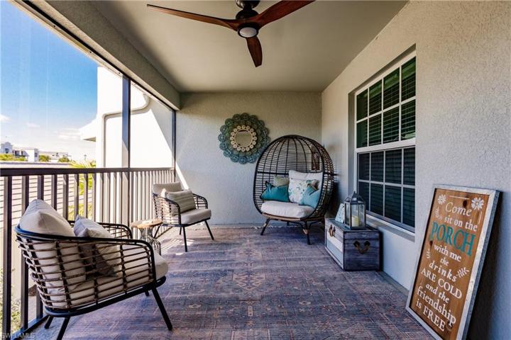 Screened enclosure front balcony entry