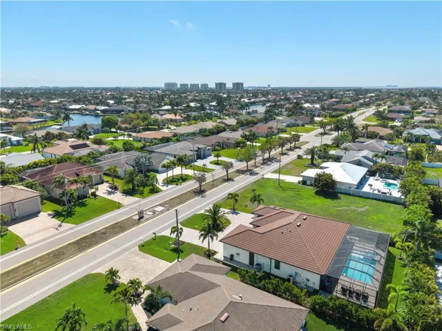 Aerial view of residential area