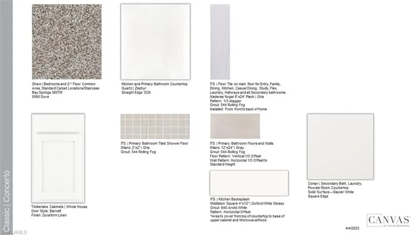 Design selections.  Home is under construction and selections are subject to change.