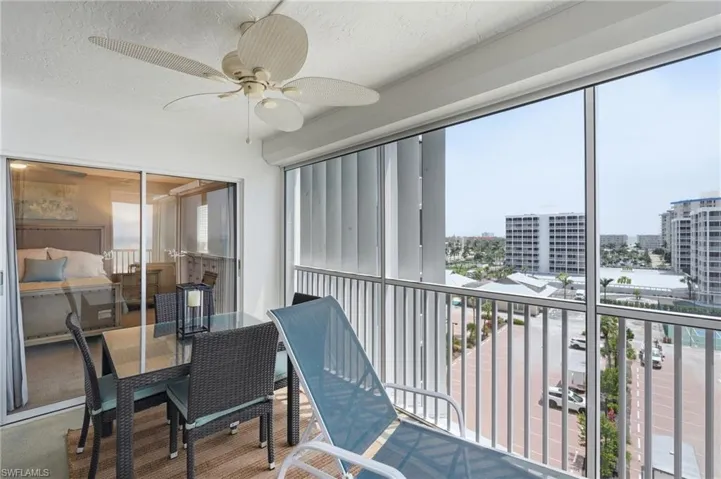 Screened balcony with ceiling fan - Virtually Edited Image