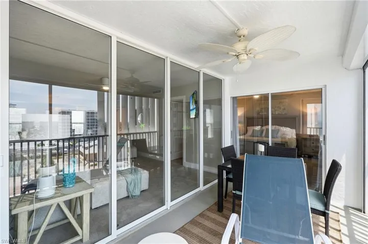 Screened balcony with ceiling fan - Virtually Edited Image