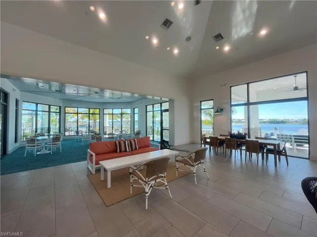 Common area featuring recessed lighting and lofted ceiling