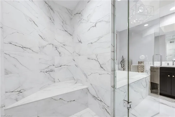 The primary bathroom feels like a luxurious spa!