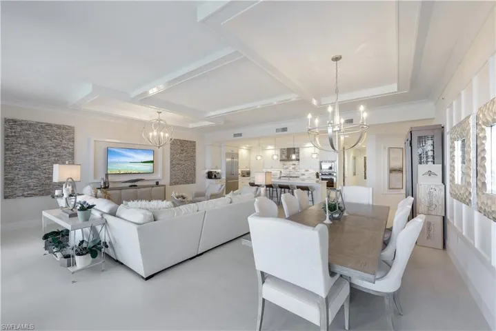 From the lanai, you can enjoy a bright, open view of the great room and dining area.