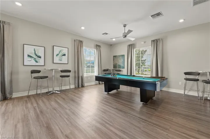 Clubhouse pool table area