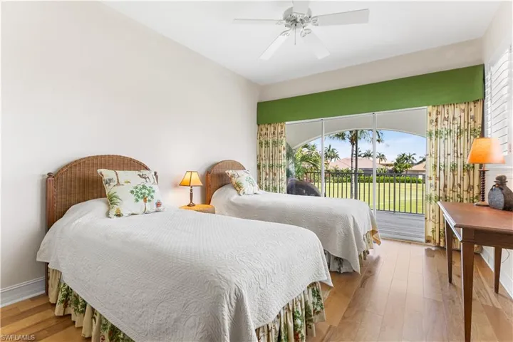 The 3rd bedroom is also located on the second level featuring and fabulous lanai overlooking the 2nd hole.  A great pace to enjoy a beverage and watch the golfers and the wildlife
