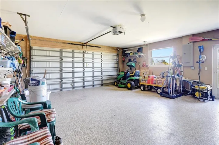 Garage with epoxy floor
