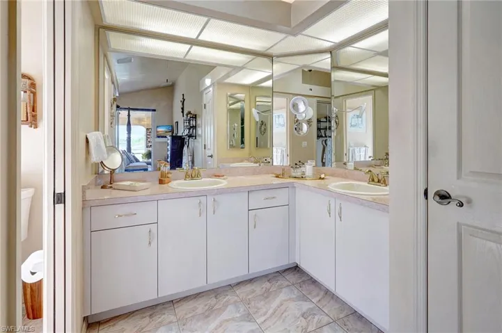Bathroom featuring double sinks