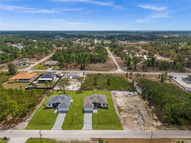 Aerial perspective of suburban area