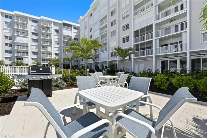 View of patio with grilling area