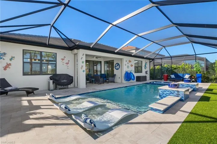 Sun shelf and swimming pool