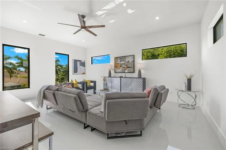 Family room/gym with attached bathroom