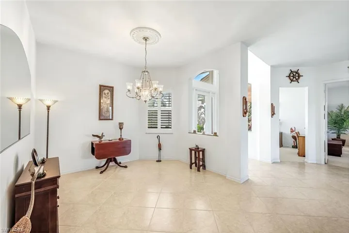 entrance area features a separate dining space