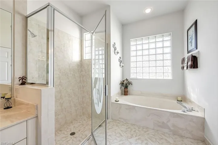 Separate tub and shower