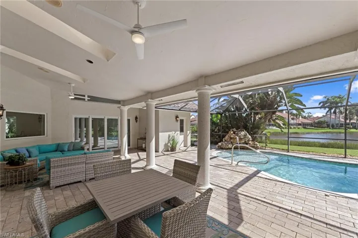 Covered seating on Lanai