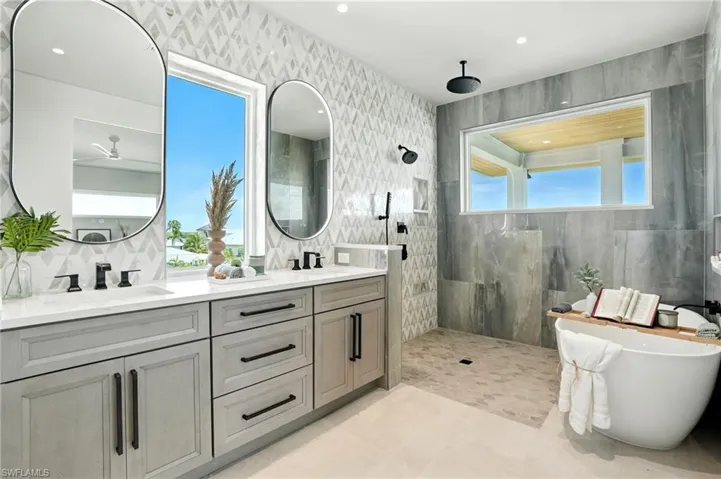 Spa like primary bath- virtually edited image
