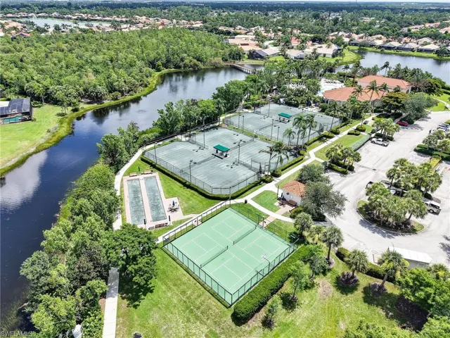 Aerial view of a large body of water