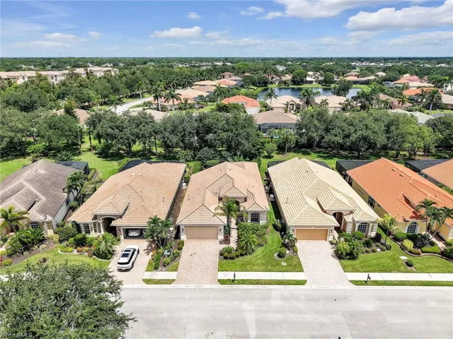 Aerial perspective of suburban area