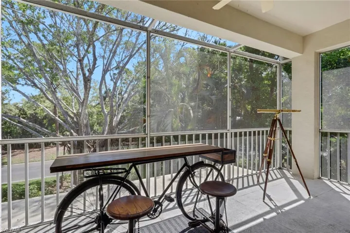 Lanai with interesting furniture