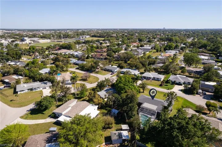 Drone / aerial view with a residential view