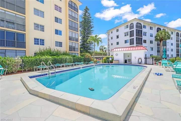 Pool has bathroom.