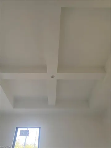 Room details with beam ceiling