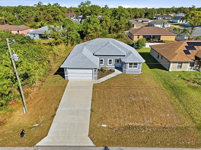 Aerial view of residential area