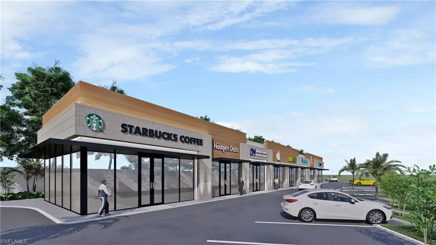 View of commercial property with uncovered parking