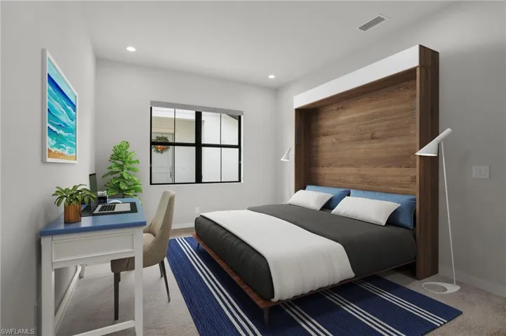Virtually staged den that can be used as a work space, guest bedroom or both!